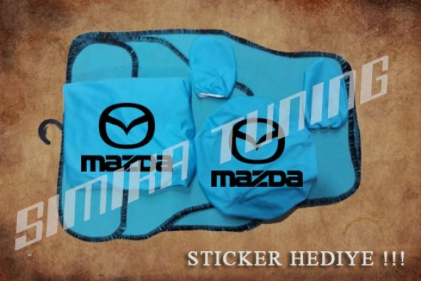 Mazda Turkuaz Ön Arka Koltuk Direksiyon Seti Paspas Sticker