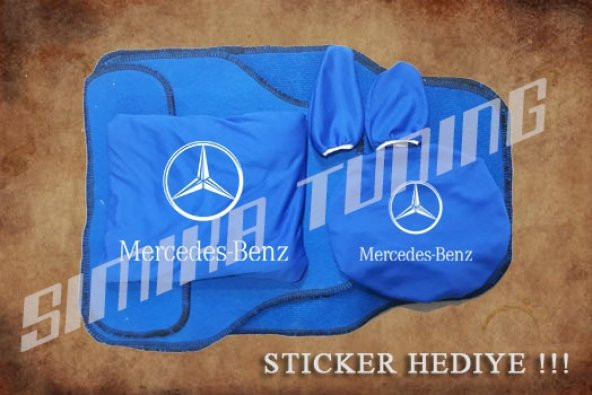 Mercedes Sax Mavi Ön Arka Koltuk Direksiyon Seti Paspas Sticker