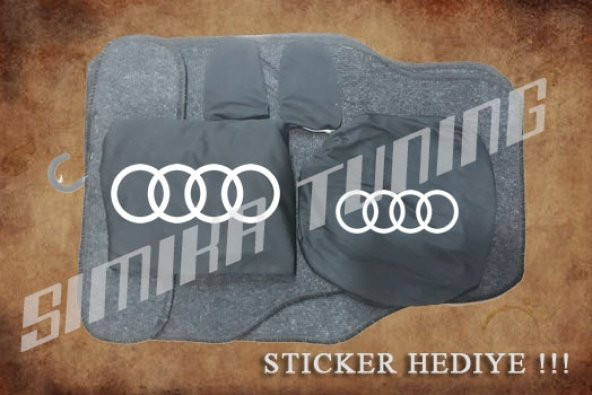 Audi Siyah Ön Arka Koltuk Direksiyon Seti Paspas Sticker
