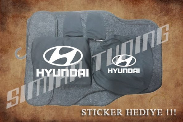 Hyundai Siyah Ön Arka Koltuk Direksiyon Seti Paspas Sticker