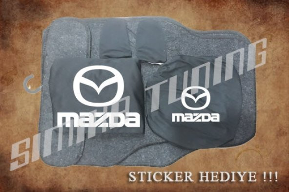 Mazda Siyah Ön Arka Koltuk Direksiyon Seti Paspas Sticker