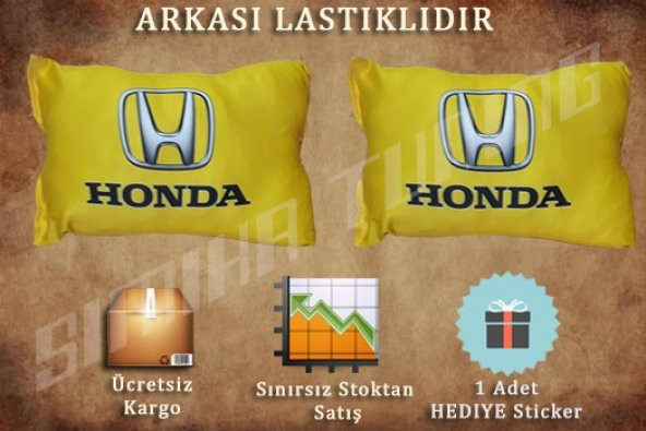 Honda Sarı Renk 2’lı Boyun Yastığı STİCKER HEDİYELİ