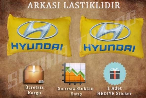 Hyundai Sarı Renk 2’lı Boyun Yastığı STİCKER HEDİYELİ