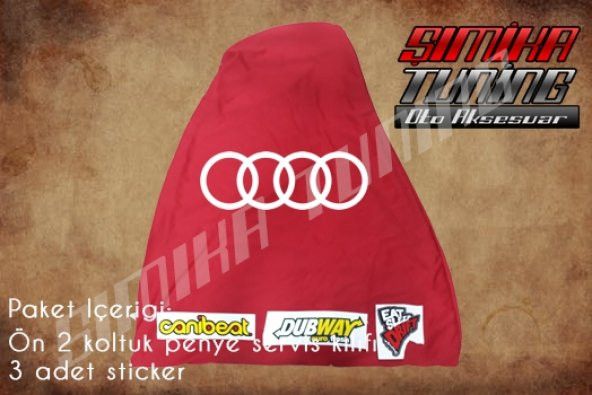 Audi Kırmızı Renk Ön Penye 3 Sticker