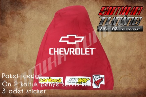 Chevrolet Kırmızı Renk Ön Penye 3 Sticker