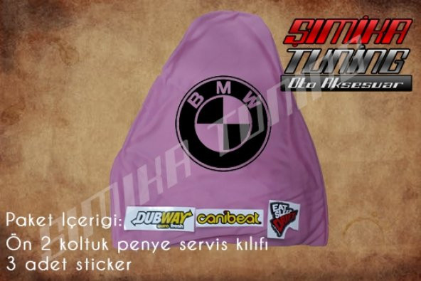Bmw Pembe Renk Ön Penye 3 Sticker - 1