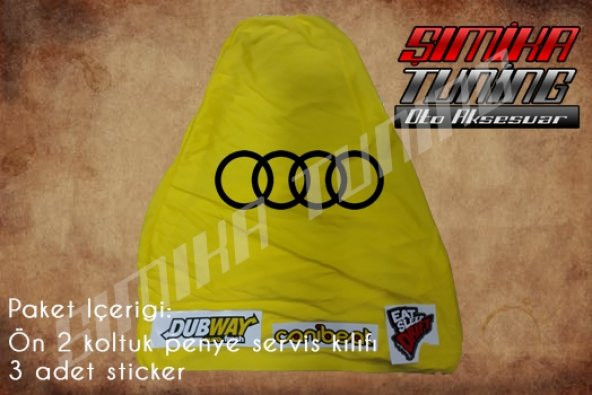 Audi Sarı Renk Ön Penye 3 Sticker