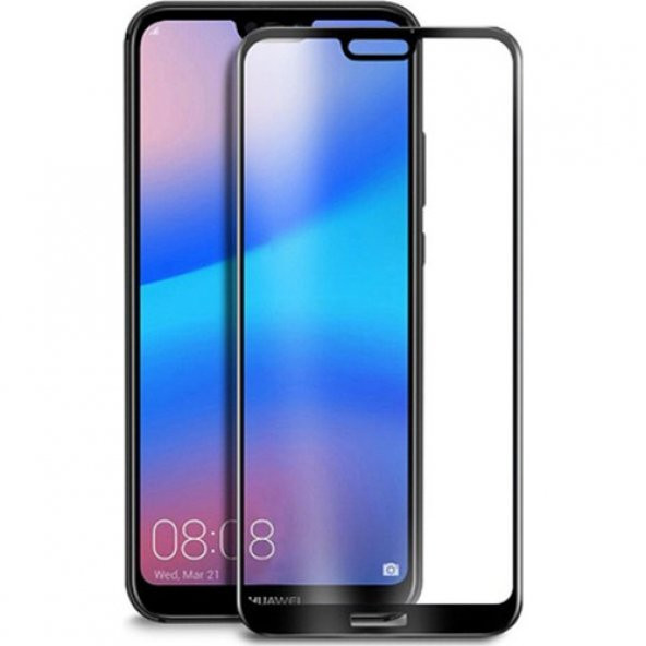 Sesatech Huawei P20 Lite 5D Cam Full Yapışan Renkli Cam Ekran Koruyucu Siyah - 2