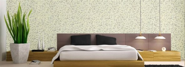 Isı ve Ses Yalıtımlı Canlı İpek  Dekoratif Sıva Angel-06 Sedefli Beyaz - Resim 3