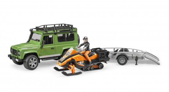 Bruder Land Rover Arazi Aracı & Kar Aracı Ve B World Adam Figürü - BR02594