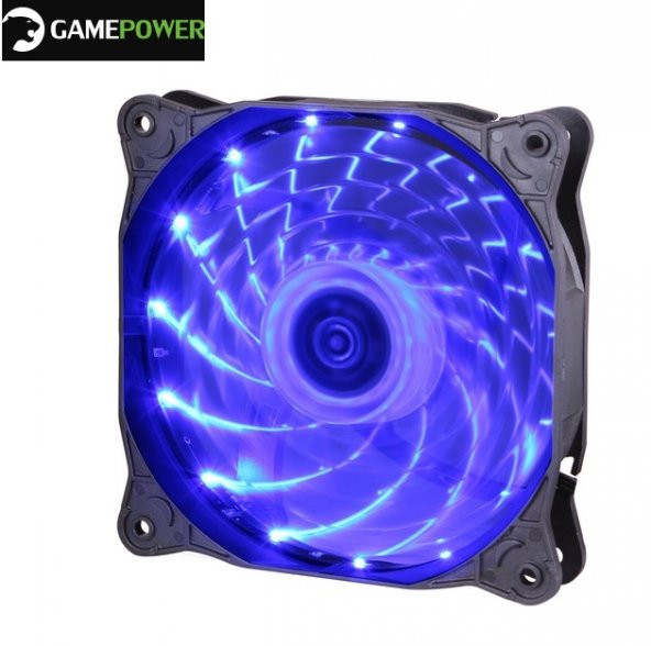 Gamepower GF-12B  12CM 120mm Mavi Blue LED Kasa Fanı Performans Serisi Sessiz Işıklı Fan - 2