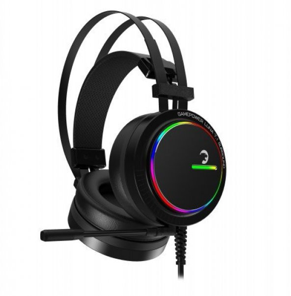 Gamepower LUNA Siyah RGB USB 7.1 Profesyonel Gaming Oyuncu Kulaklık ( Gamepower TR Distribütör Garantili )