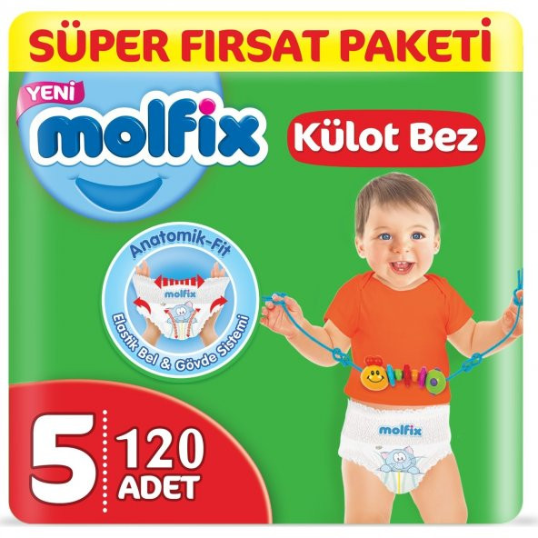 Molfix Külot Bebek Bezi Süper Fırsat Beden:5 (11-18Kg) 120 Adet Junior (2Pk*60)