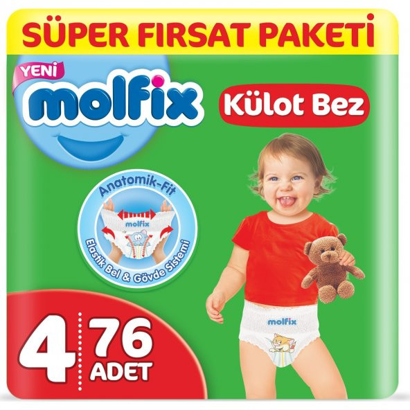 Molfix Külot Bebek Bezi Süper Fırsat Beden:4 (7-14Kg) Maxi 76 Adet