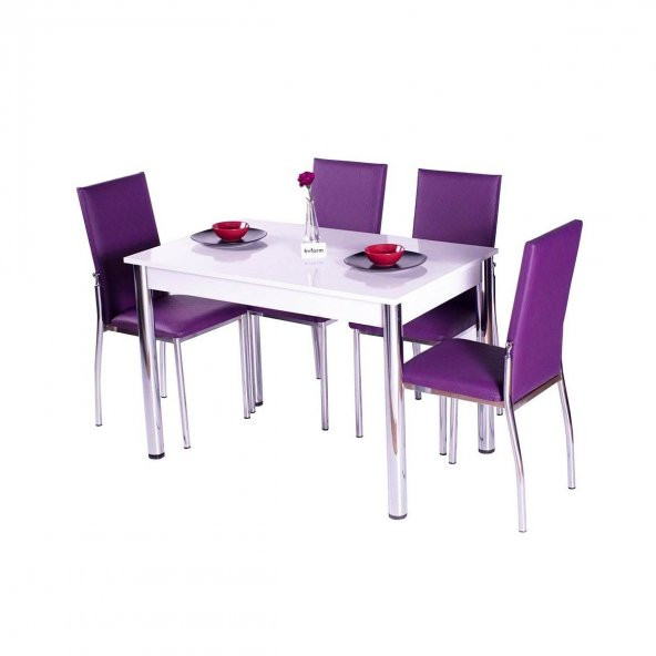 Mutfak Masası Takımı Yemek Masa Seti 4 Sandalyeli Tk