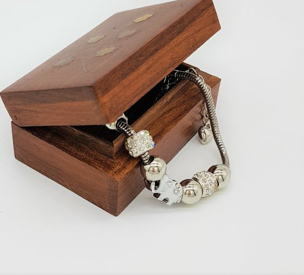Pandora Model Taşlı Filli Charm Bileklik - 2