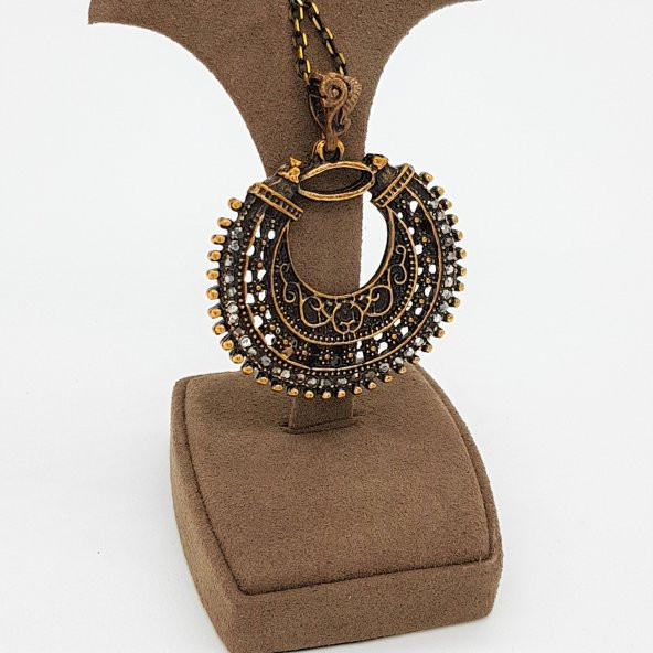 Bronz, Desenli, Yuvarlak Kolye - 3