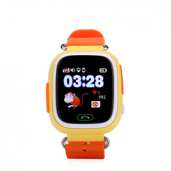 Tsmart Akıllı Çocuk Takip Saati / Telefonu GPS Konum ve Telefon Özellikli Turuncu Renk