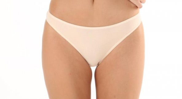 Almila 2018 12li (Siyah-Beyaz-Ten)Pamuklu Likralı Standart Bikini Külot