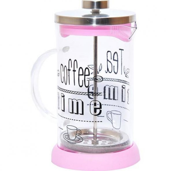 350 ml. French Press Bitki Çayı Demliği Pembe