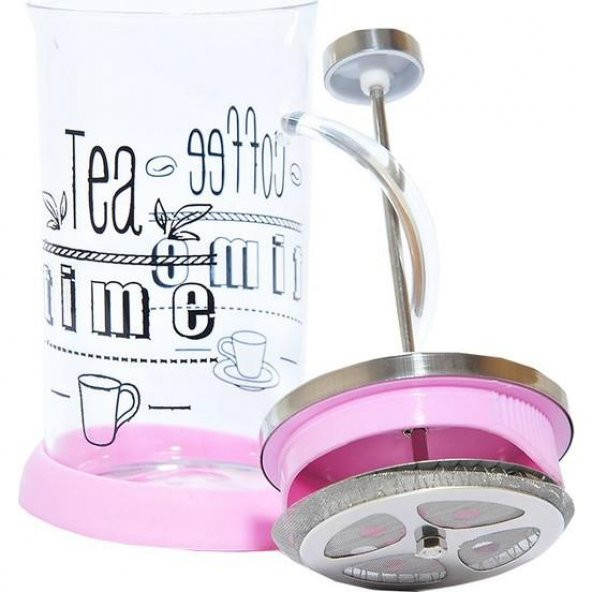 350 ml. French Press Bitki Çayı Demliği Pembe - 3