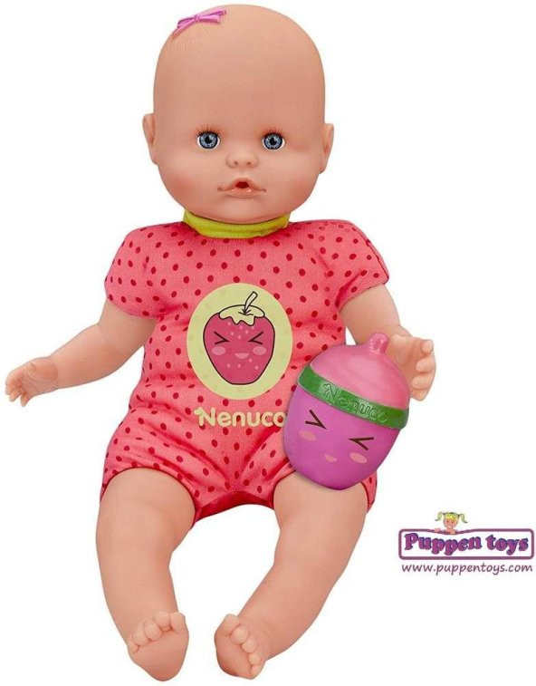 Nenuco Çıngıraklı Biberonlu Oyuncak Bebek Özel Yapı Pembe Elbiseli Hediye Oyuncak