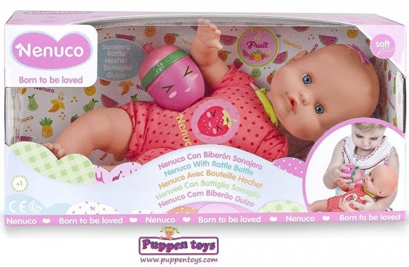 Nenuco Çıngıraklı Biberonlu Oyuncak Bebek Özel Yapı Pembe Elbiseli Hediye Oyuncak - 2