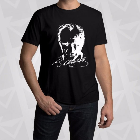 Atatürklü Siyah Portreli T-Shirt - XLarge