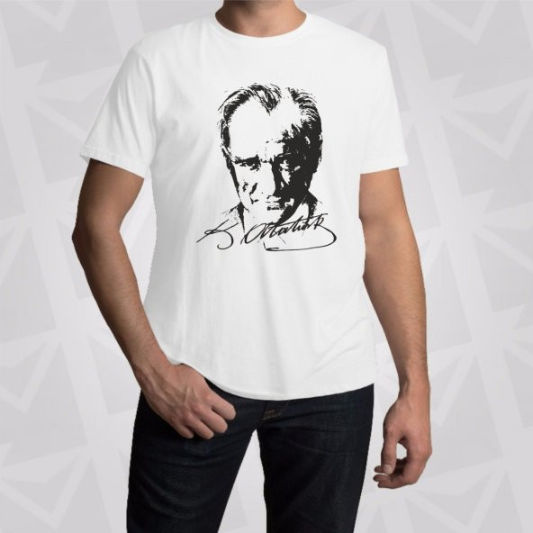 Atatürklü Beyaz T-Shirt-XLarge