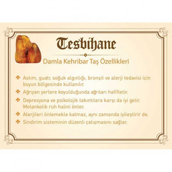 925 Ayar Gümüş Çift Püsküllü Arpa Kesim Açık Sarı Damla Kehribar Tesbih - 1
