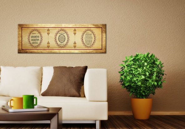 Ayetel Kürsi - Nazar Ayeti Yazılı Kanvas Tablo - Model - 2