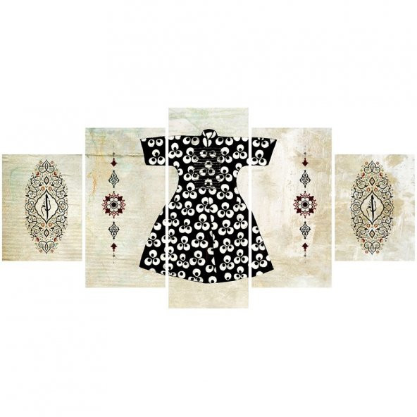 5 Parça Osmanlı Kaftan Temalı Kanvas Tablo - 2