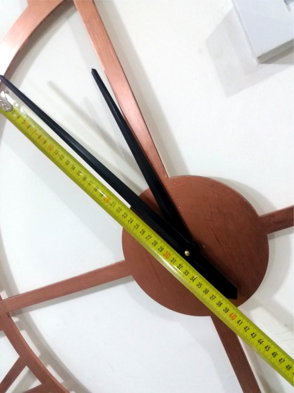 Bakır Büyük Dev Mdf Kadran 40 cm Akrep Yelkovan Duvar Saati - 2