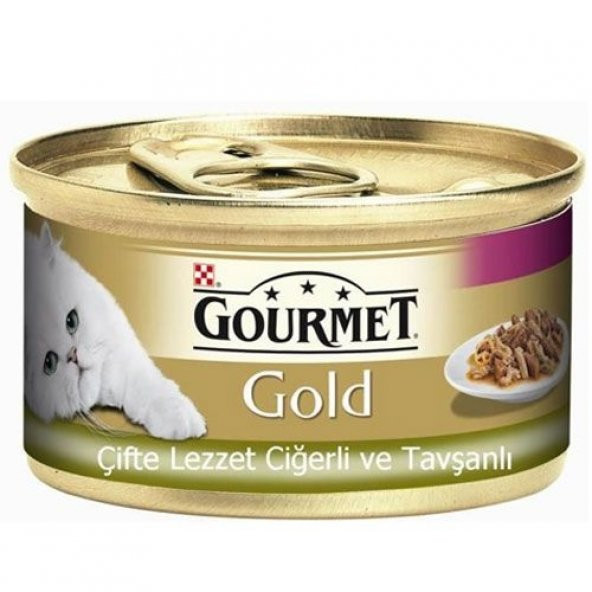 GOURMET Gold Ciğerli ve Tavşanlı Yaş Kedi Maması 85gr(6 Adet)