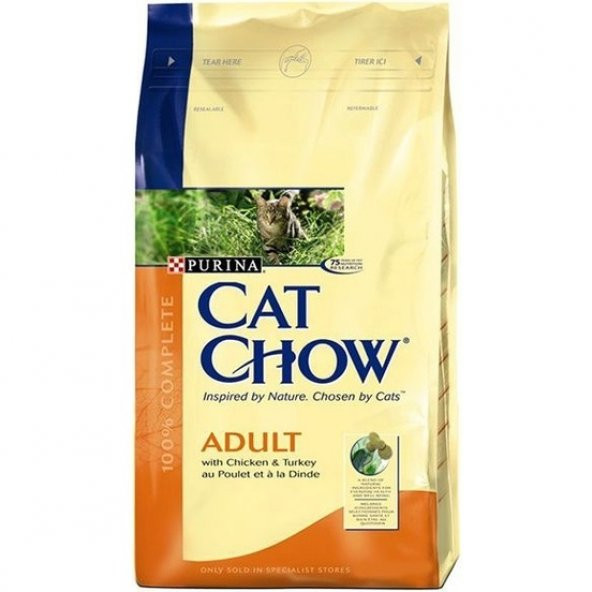 CAT CHOW Hindili ve Tavuklu Yetişkin Kedi Maması 15 kg