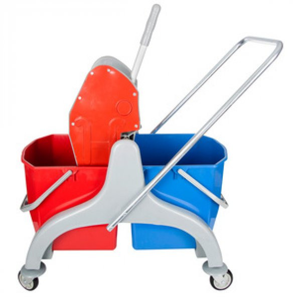 ÇİFT KOVALI PLASTİK TEMİZLİK ARABASI SETİ - 3