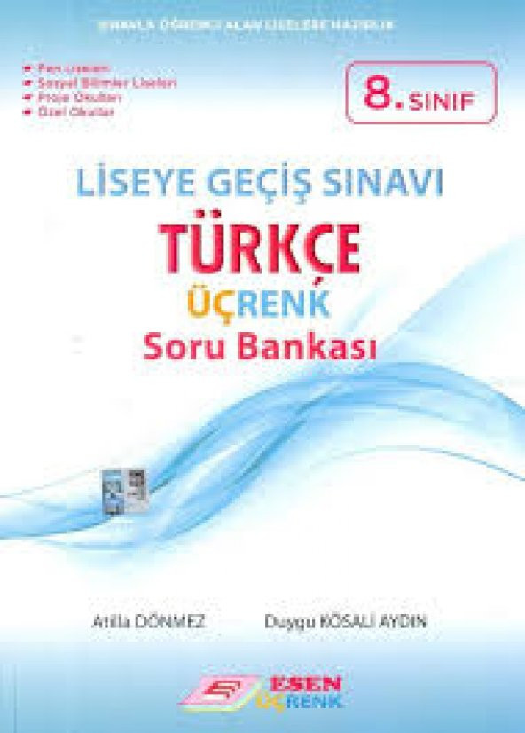 8. Sınıf LGS Türkçe Üçrenk Soru Bankası Esen Yayınları