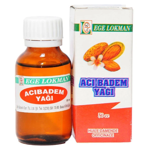 Ege Lokman Acı Badem Yağı Organik Huile Damende Officinale 50CC