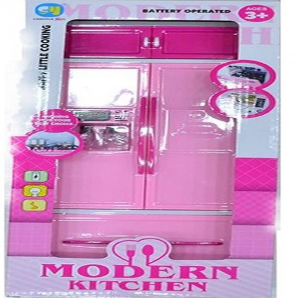 Kız Evcilik Oyuncakları Modern Mutfak Seti Buzdolabı Mutfak +3 Yaş