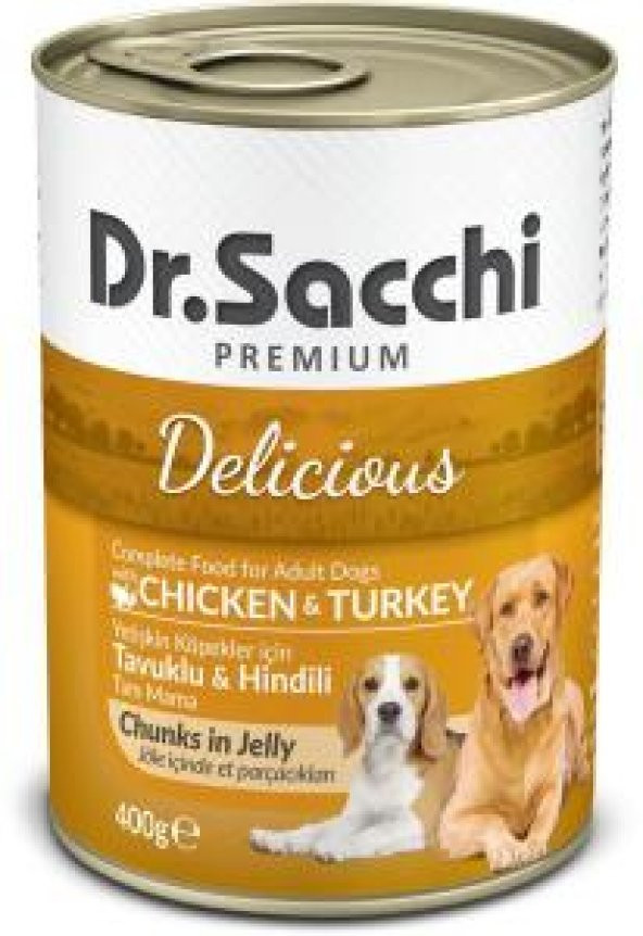 Dr.Sacchi premıum tavuklu & hindili konserve köpek maması