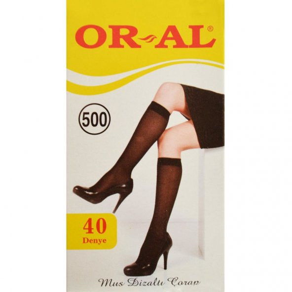 Oral Sarı Kutu 40 Denye Orta Kalın Muz Dizaltı Çorap