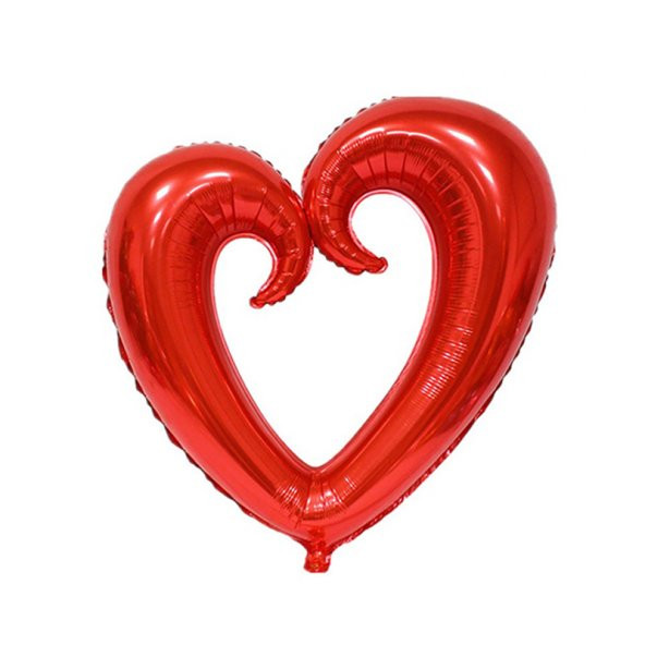 Kıvrımlı Kalp Folyo Balon Kırmızı