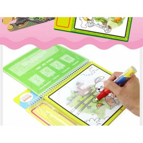 Sihirli Boyama Kitabı Magic Water Hayvanlar Alemi Sarı Model