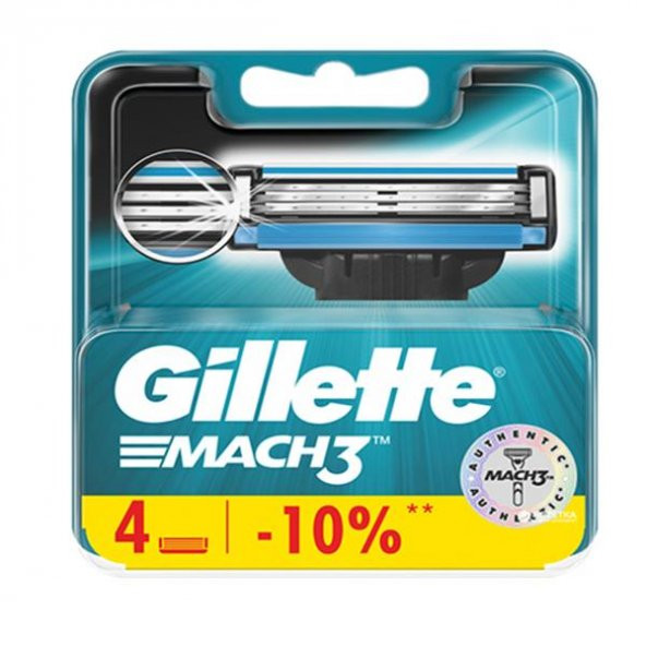 Gillette Mach3 Yedek Tıraş Bıçağı 4'Lü