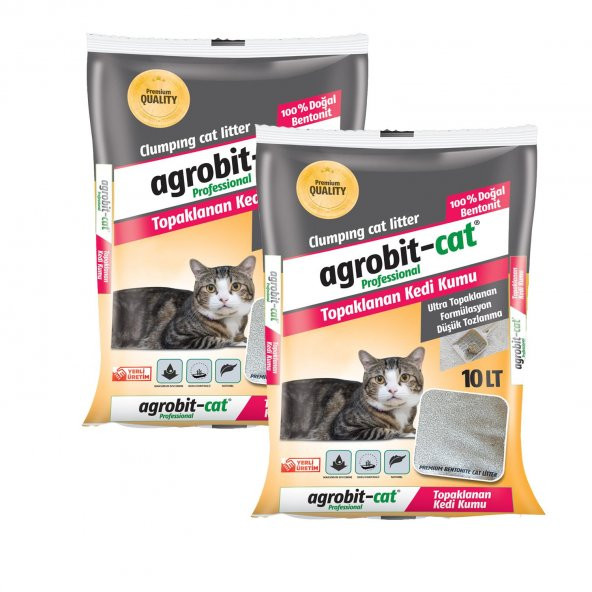 Agrobit cat Kedi Kumu 2x10LT Kokusuz Doğal bentonit En iyi kedi bakımı ve fiyat