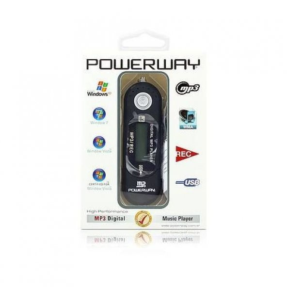 Powerway PW-01 4 GB Ekranlı Ses Kayıt Pilli Mp3 Çalar + Kulaklık