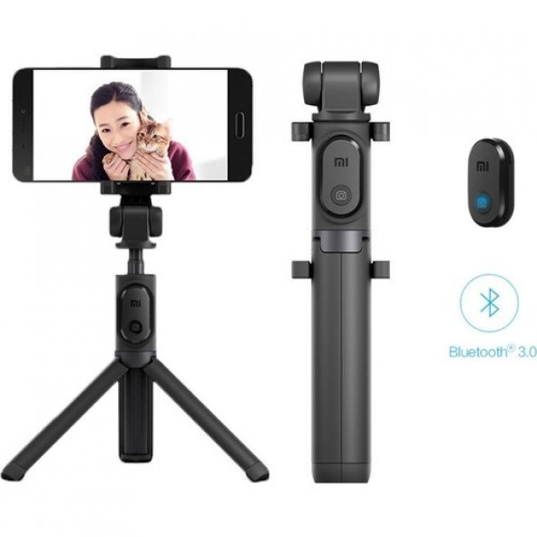 Xiaomi Selfie Çubuğu Tripod Bluetooth Uzaktan Kumandalı Telefon Kamera - Siyah - 2