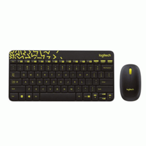 Logitech MK240 Q Kablosuz Usb Siyah/Sarı Multimedya Klavye/Mouse Set 920-008215