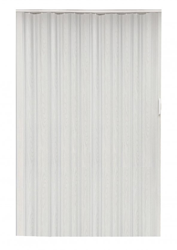 İnce Akordiyon Kapı Dişbudak Beyaz 152x203 Geniş PVC Katlanır Kapı 0,6mm Kalınlıkta