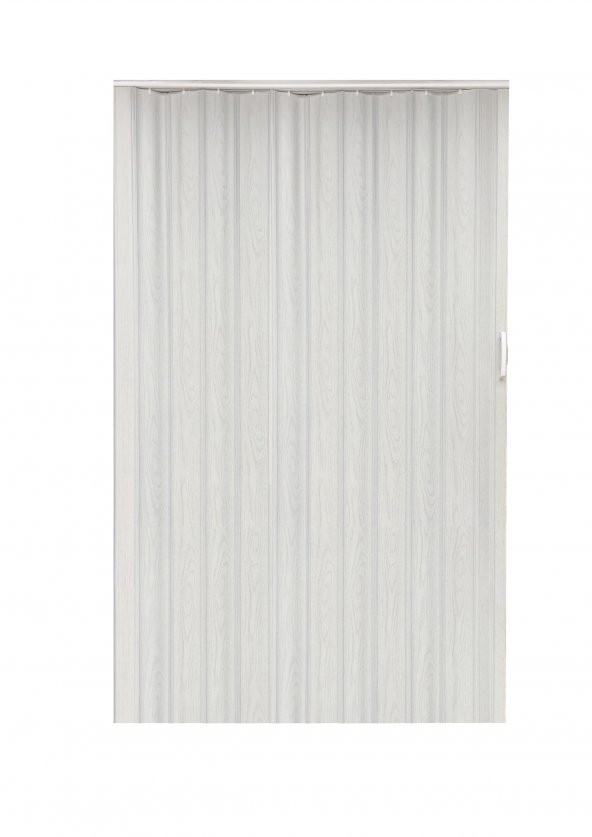 İnce Akordiyon Kapı Dişbudak Beyaz 130x203 Geniş PVC Katlanır Kapı 0,6mm Kalınlıkta
